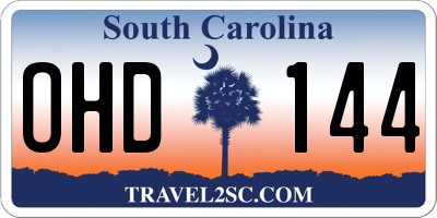 SC license plate OHD144