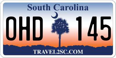 SC license plate OHD145
