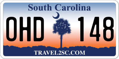 SC license plate OHD148