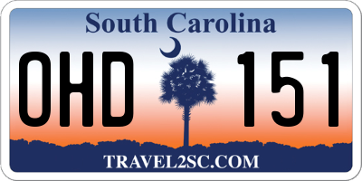 SC license plate OHD151