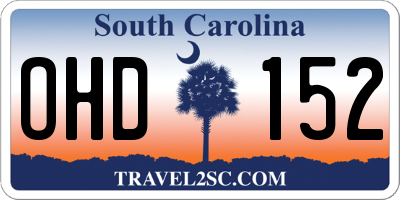 SC license plate OHD152