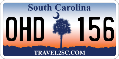 SC license plate OHD156