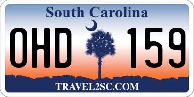 SC license plate OHD159
