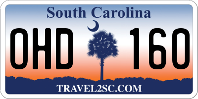 SC license plate OHD160
