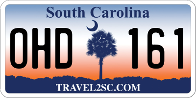SC license plate OHD161
