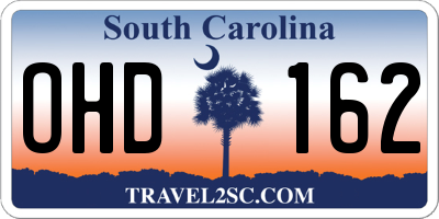 SC license plate OHD162