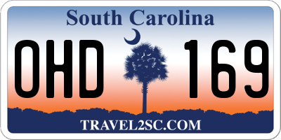 SC license plate OHD169