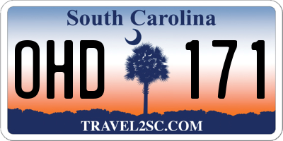 SC license plate OHD171