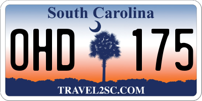 SC license plate OHD175