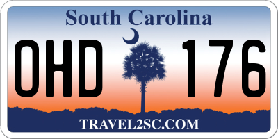 SC license plate OHD176