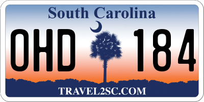 SC license plate OHD184