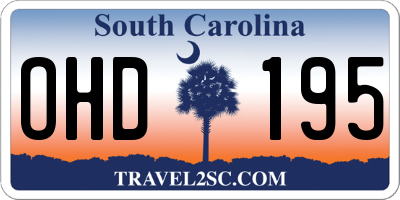 SC license plate OHD195