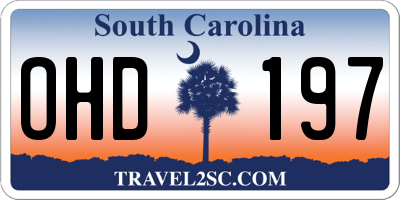 SC license plate OHD197