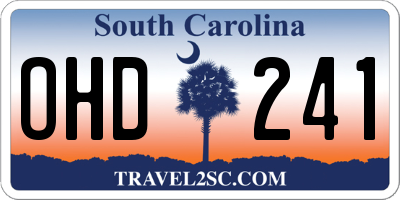 SC license plate OHD241