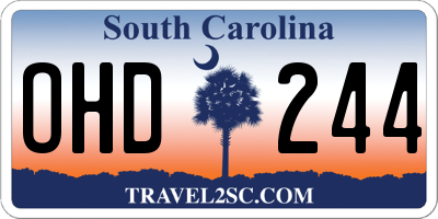 SC license plate OHD244
