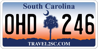 SC license plate OHD246