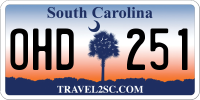 SC license plate OHD251
