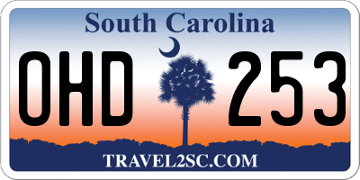 SC license plate OHD253