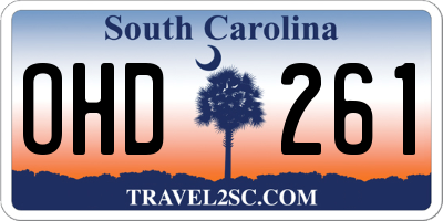 SC license plate OHD261