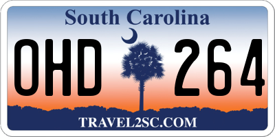 SC license plate OHD264