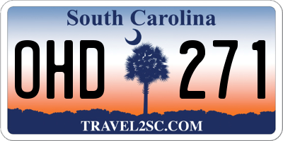 SC license plate OHD271