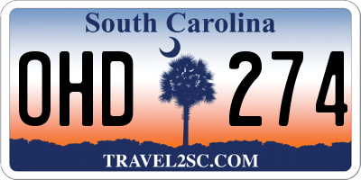 SC license plate OHD274