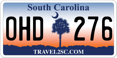 SC license plate OHD276