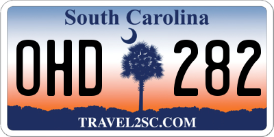 SC license plate OHD282