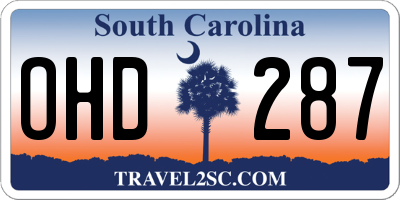 SC license plate OHD287