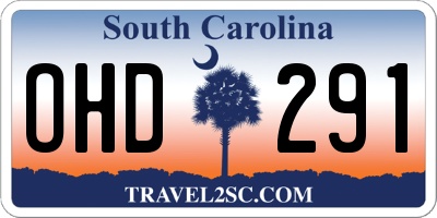 SC license plate OHD291