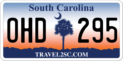 SC license plate OHD295