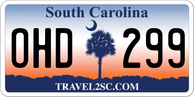 SC license plate OHD299