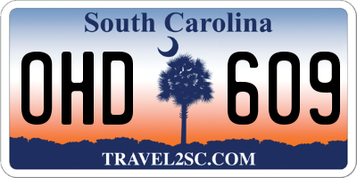 SC license plate OHD609