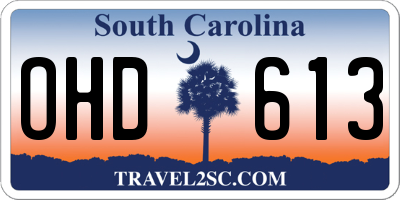 SC license plate OHD613