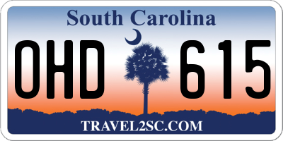 SC license plate OHD615