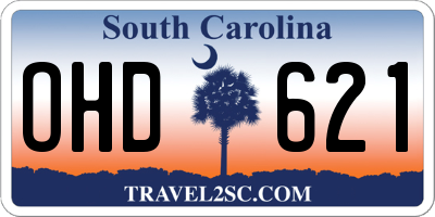 SC license plate OHD621