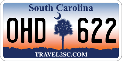 SC license plate OHD622