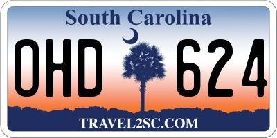 SC license plate OHD624