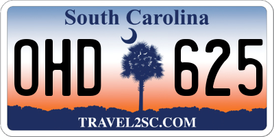 SC license plate OHD625