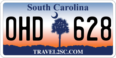 SC license plate OHD628