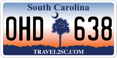 SC license plate OHD638