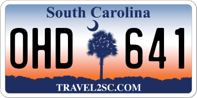 SC license plate OHD641
