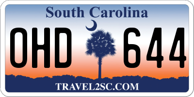 SC license plate OHD644