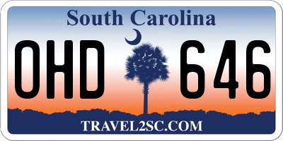 SC license plate OHD646
