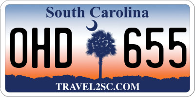 SC license plate OHD655