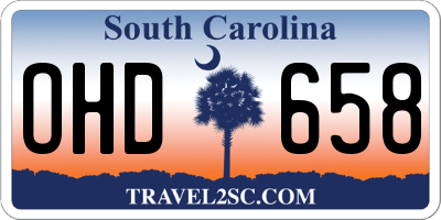 SC license plate OHD658