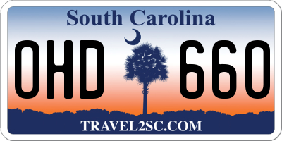 SC license plate OHD660