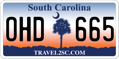 SC license plate OHD665