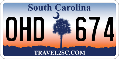 SC license plate OHD674