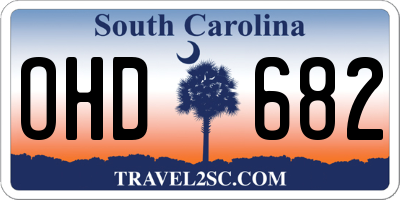 SC license plate OHD682